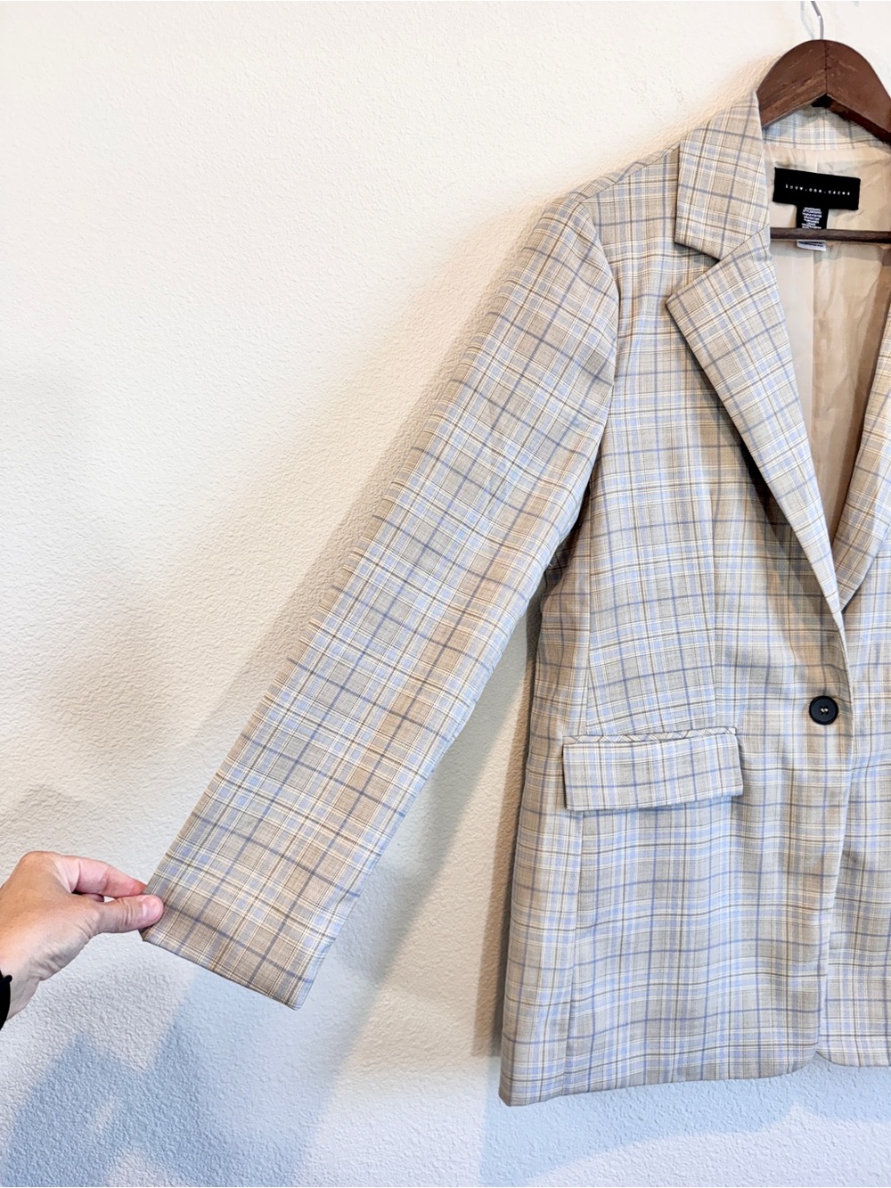 Know One Cares Plaid Blazer Quiet Luxury Academia Preppy Career Jacket M E04 - Picture 4 of 8